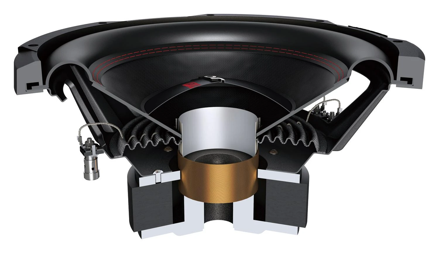 Pioneer TS-W3010PRO garsiakalbio konstrukcijos pjūvis