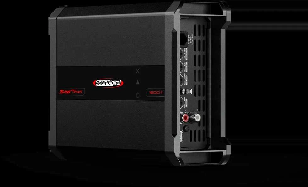 SounDigital 1600.1 stiprintuvo šoninė jungčių panelė