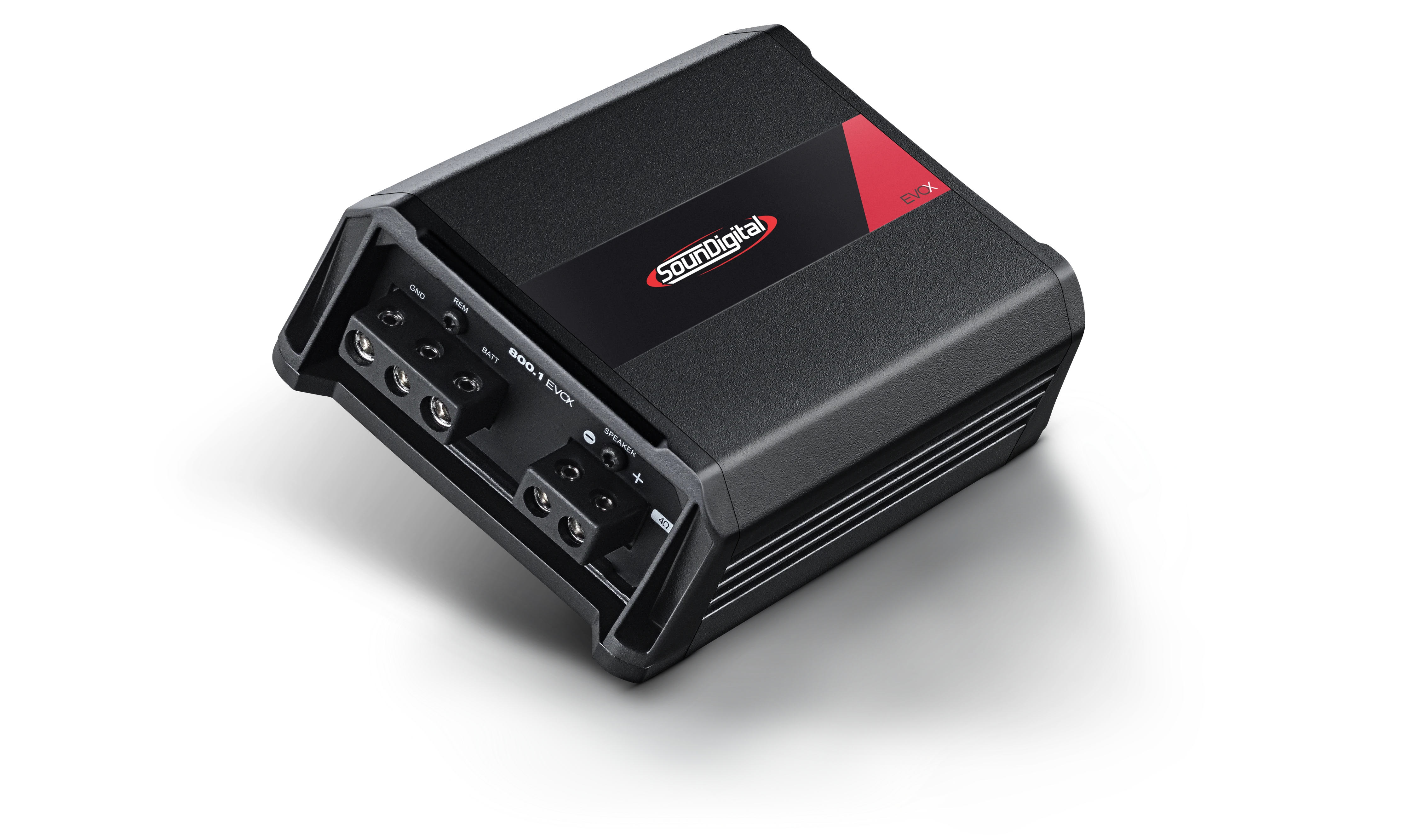 SounDigital 800.1 EVOX stiprintuvo jungčių pusė