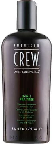 Šampūnas, kondicionierius ir dušo želė American Crew 3in1 Tea-Tree Shower Essential 250ml