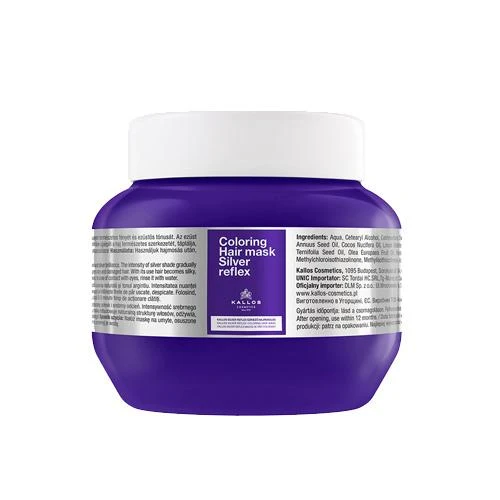 Dažanti plaukų kaukė Kallos Coloring Hair Mask Sidabrinis Reflex 275ml
