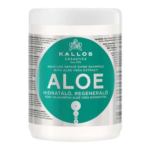 Drėkinanti plaukų kaukė sausiems ir pažeistiems plaukams Kallos Aloe Vera Hair Mask 1000 ml