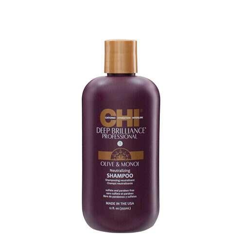 Farouk Systems Drėkinantis plaukų šampūnas CHI Deep Brilliance Olive &amp; Monoi Neutralizing Šampūnas 355ml