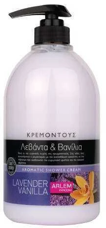 Dušo želė su levandomis ir vanile Farcom ARLEM Lavender Vanilla Shower Kreminis 1000 ml