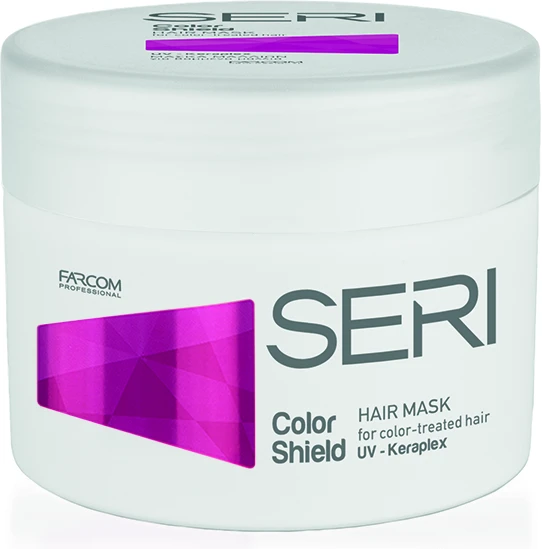 Išsauganti spalvą dažytų plaukų kaukė Farcom Professional SERI Color Shield UV- Keraplex Hair Mask 300ml