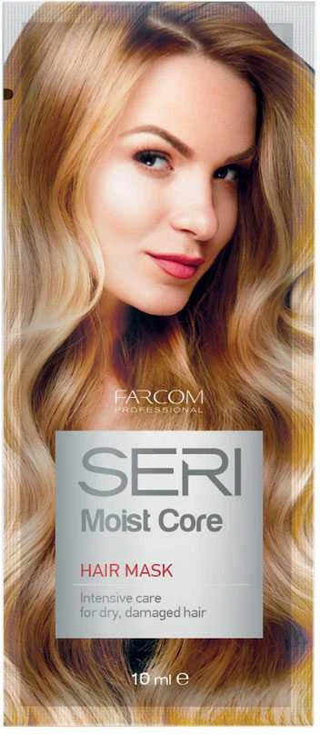 Plaukų kaukė sausiems, pažeistiems plaukams Farcom Professional SERI Moist Core Hair Mask 10ml