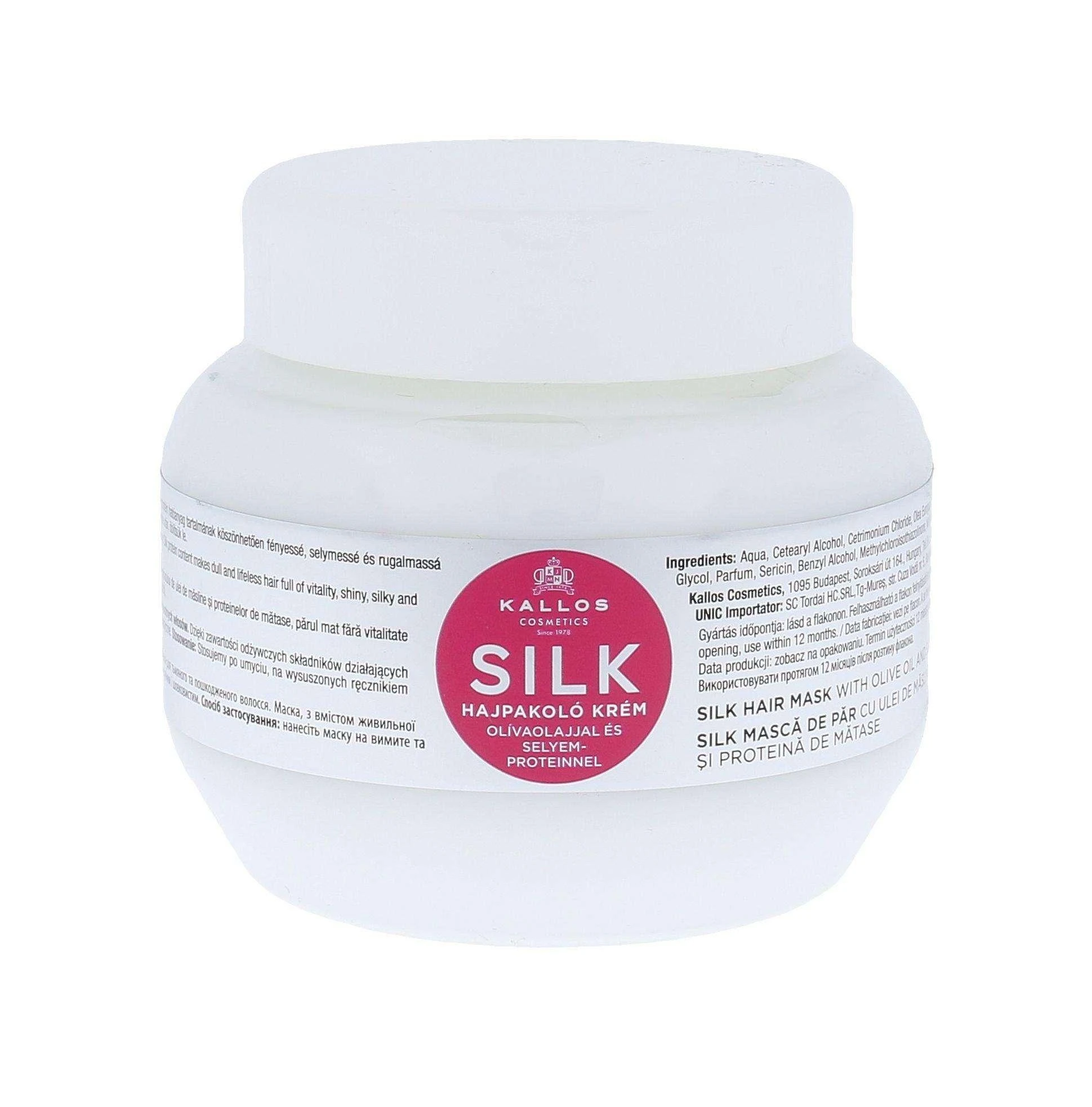 Kaukė sausiems, jautriems ir nualintiems plaukams Kallos SILK Hair Mask 275 ml