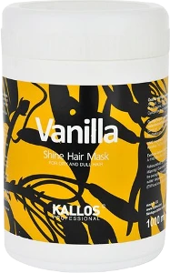 Kaukė sausiems plaukams suteikianti blizgesio Kallos Vanilla Shine Hair Mask 1000 ml