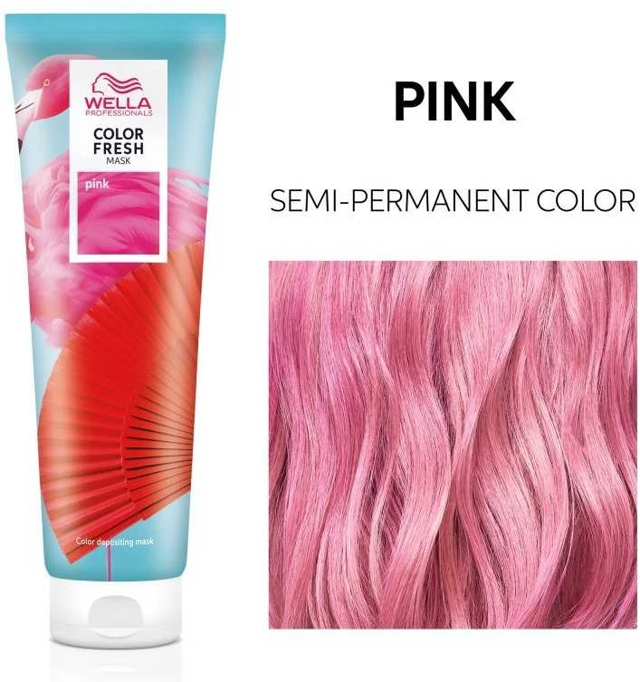 Kaukė suteikianti atspalvį plaukams Wella Color Fresh Mask 150 ml - Rožinė