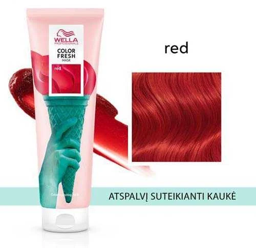 Kaukė suteikianti atspalvį plaukams Wella Color Fresh Mask 150 ml - Raudona