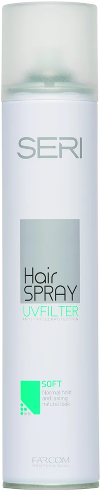 Lakas plaukams su UV filtru, lanksčios fiksacijos Farcom Professional SERI Plaukų lakas Soft 400ml