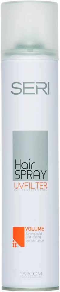 Lakas plaukams su UV filtru, stiprios fiksacijos, suteikiantis apimties Farcom Professional SERI Plaukų lakas Volume 400ml