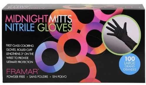 Nitrilinės pirštinės be pudros, juodos Framar Midnight Mitts Nitrile Gloves L 100vnt