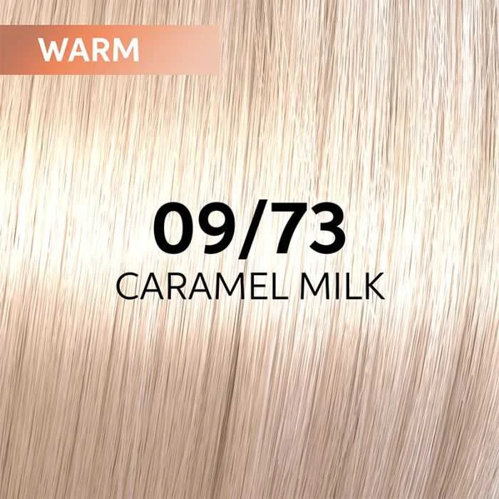 Wella Shinefinity 09/73 Caramel Milk spalvos pavyzdys