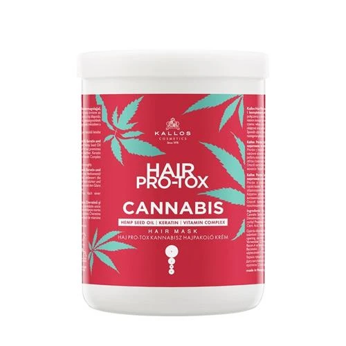 Plaukų kaukė su kanapių sėklų aliejumi Kallos Hair Pro-Tox Cannabis Hair Mask 1000 ml
