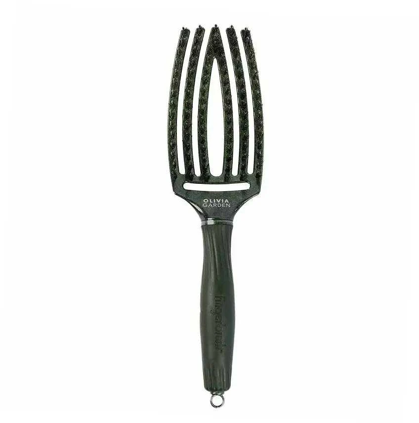 Plaukų šepetys džiovinimui Olivia Garden Fingerbrush Žalias Emerald Medium