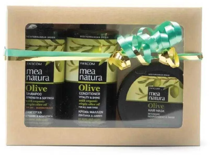 Rinkinys sausiems plaukams Farcom Mea Natura Olive 300x300x250 ml