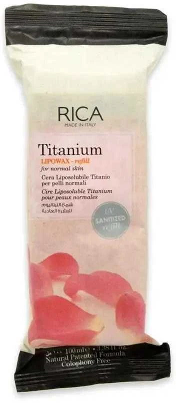 Rožinis vaškas su titano dioksidu kasetėje Rica Titanium Lipowax 100ml