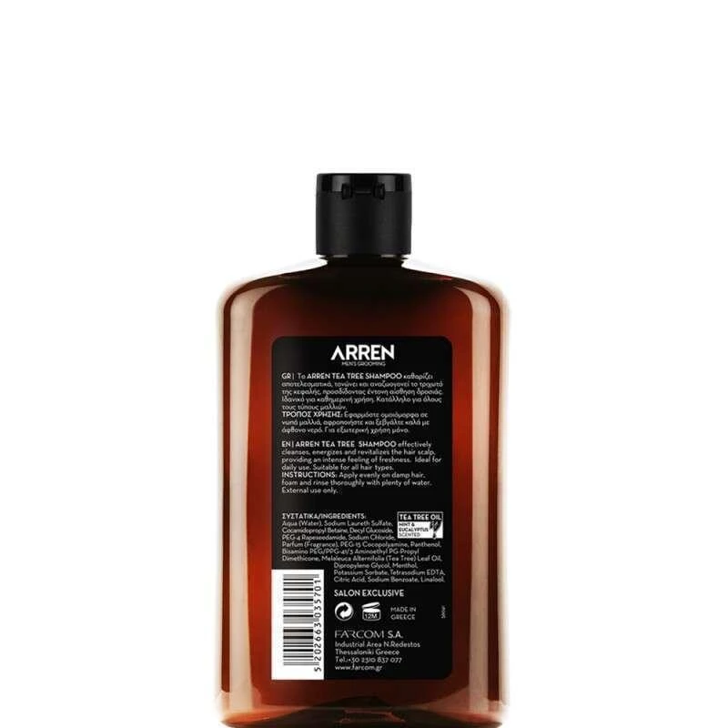 Šampūnas su arbatmedžiu vyrams Farcom Professional ARREN Men's Grooming Tea Tree Šampūnas 400ml