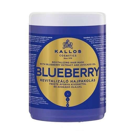 Sausų dažytų plaukų kaukė Kallos BLUEBERRY Revitalizing Hair Mask 1000 ml
