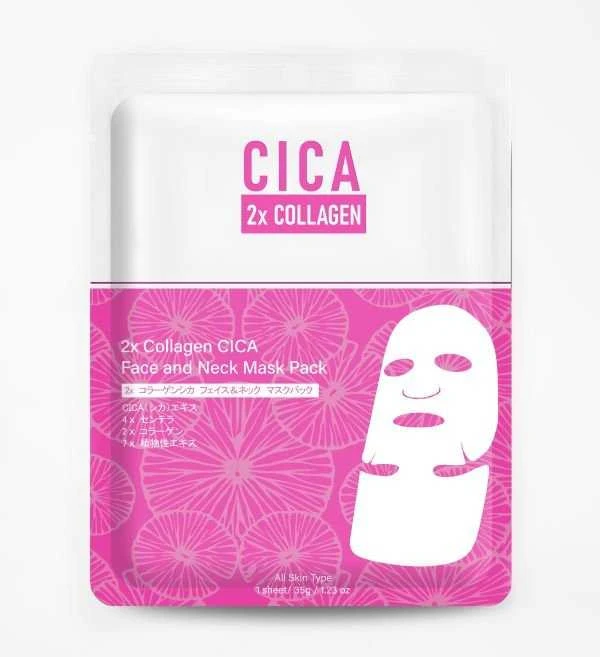 Mitomo Veido ir kaklo kaukė su hialuronu CICA 3X HYALURONIC Face and Neck Mask 33g