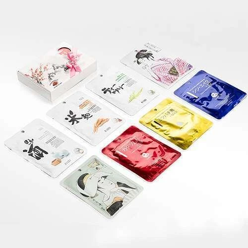 Veido kaukių rinkinys MITOMO Beauty Box From Japan 8 vnt.