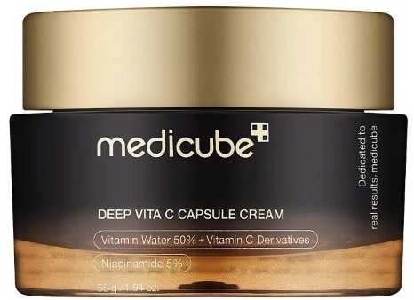 Medicube - Deep Vita C Capsule Kreminis - Brightening and Firming Face Kreminis - Skaistinantis ir stangrinantis veido kremas, 55 g