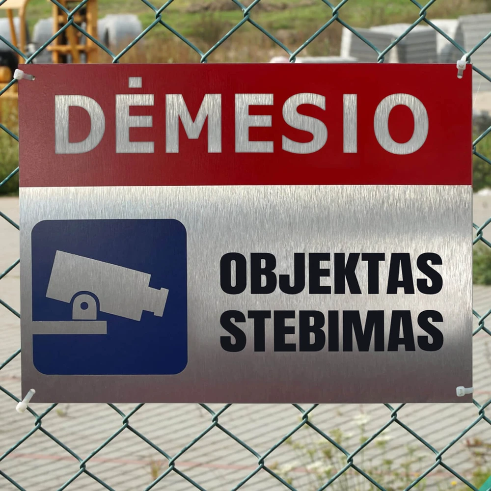 Aliuminio lentelė - Objektas stebimas 30x20 cm