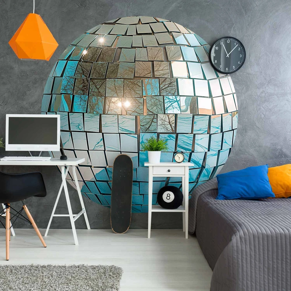Apvalūs fototapetai - Dangaus žydrumo disko rutulys