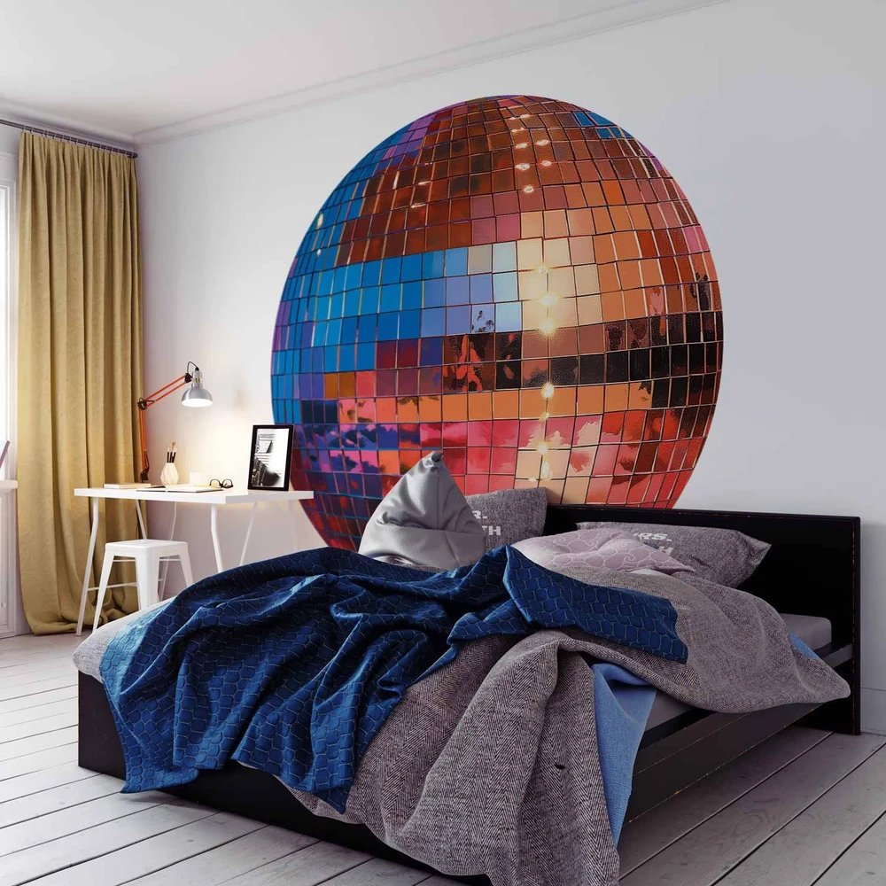 Apvalūs fototapetai - Sendinto aukso disko rutulys