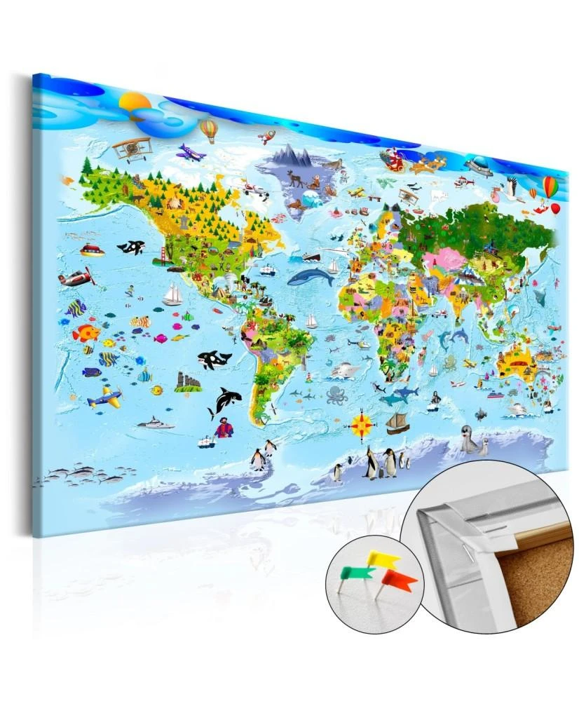 Artgeist Kamštinis paveikslas - Children's Map: Colourful Travels