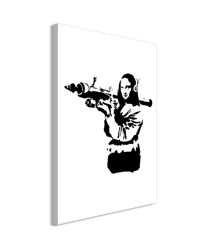Artgeist Paveikslas - Banksy Mona Lisa with Rocket Launcher (1 Part) Vertical