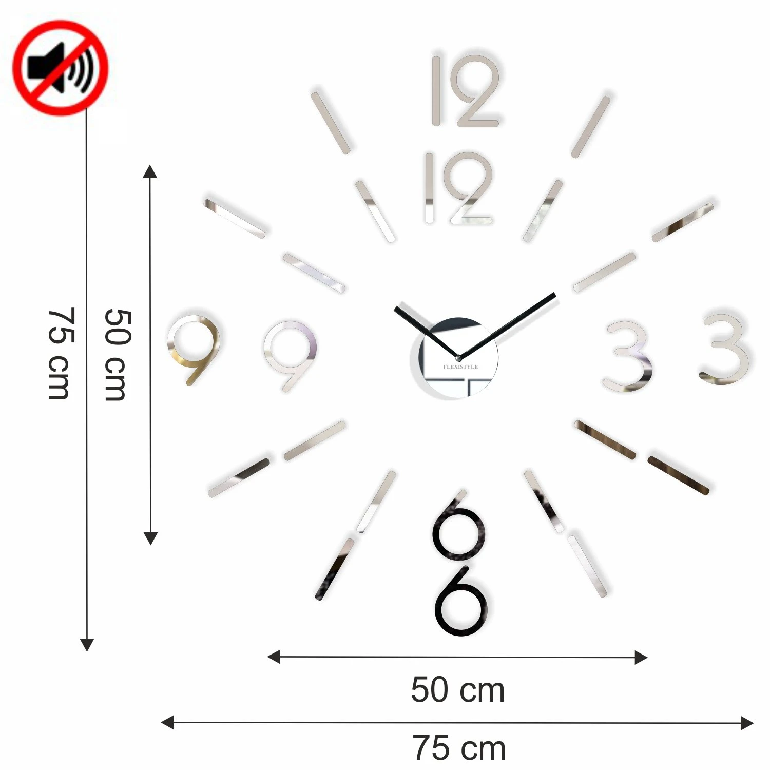 Sieninis laikrodis Žavesys 2 50-75cm veidrodinis (PASKUTINIS) aprašymas - Prekės nuotrauka