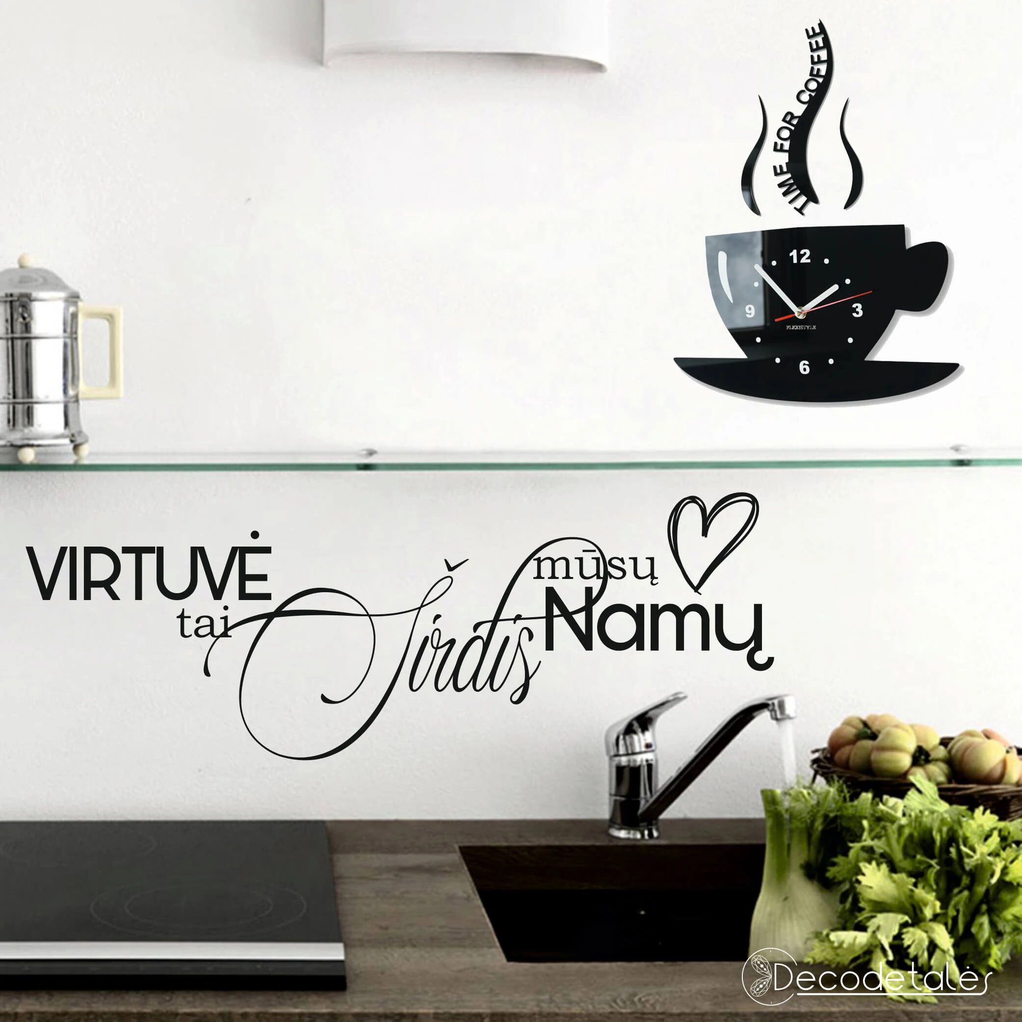 Sienų lipdukas Virtuvė - namų širdis aprašymas - Prekės nuotrauka
