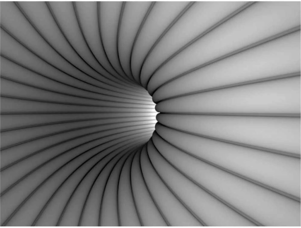Fototapetai - 3D pilkas tunelis