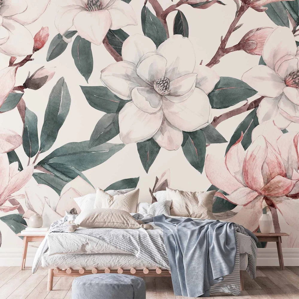 Fototapetai - Akvarelinės magnolijos antras variantas