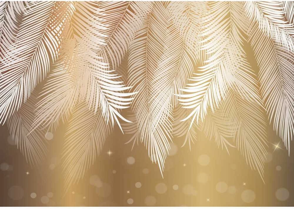 Fototapetai - Auksinės ramybės palmės lapai