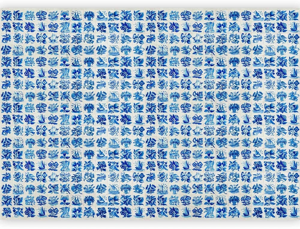 Fototapetai - Azulejo plytelės tradicinės portugališkos keramikos raštas