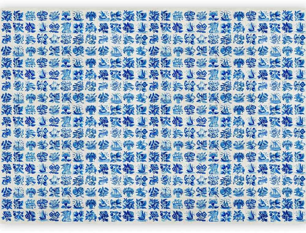 Fototapetai - Azulejo plytelės tradicinės portugališkos keramikos raštas