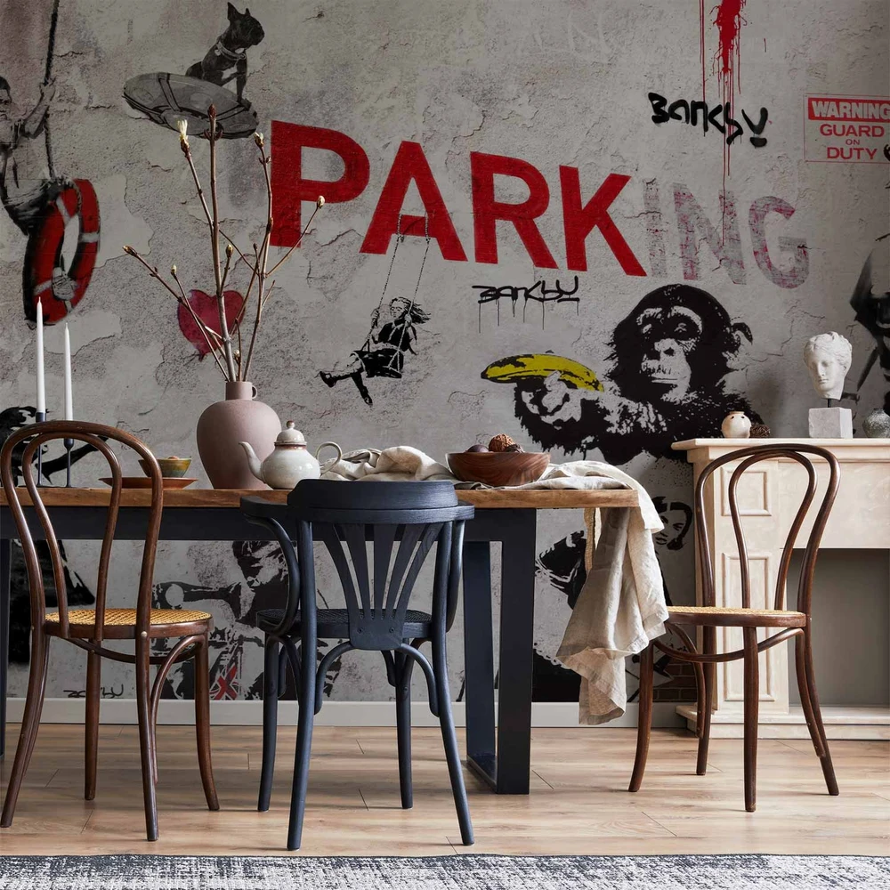 Fototapetai - Banksy grafičių įvairovė