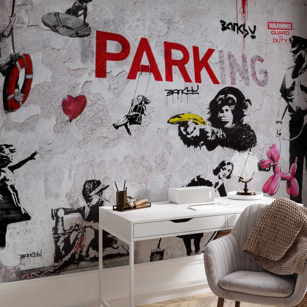Fototapetai - Banksy grafičių įvairovė