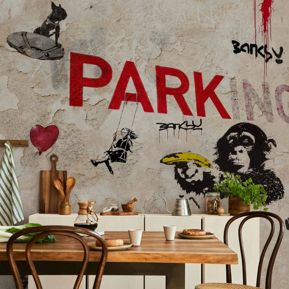 Fototapetai - Banksy grafičių koliažas