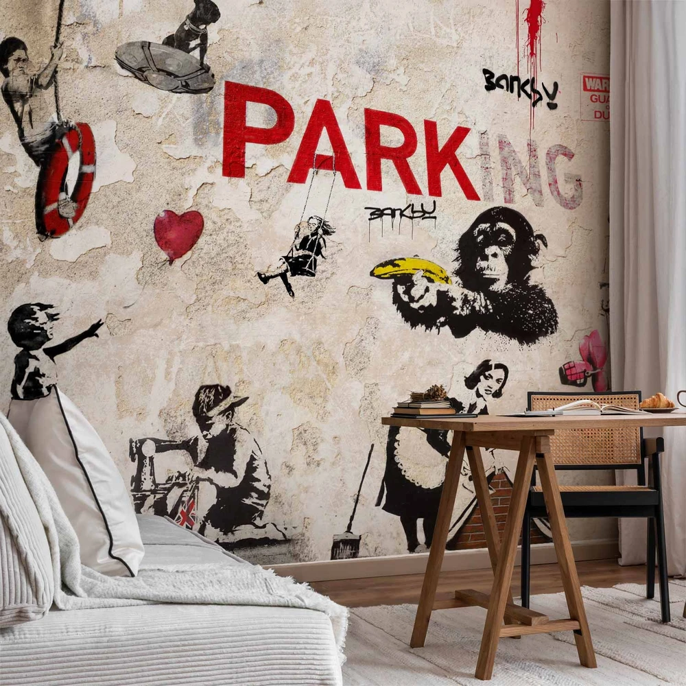 Fototapetai - Banksy grafičių koliažas