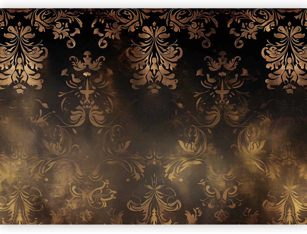 Fototapetai - Barokiniai ornamentai patinuoto aukso ir rudų tonų