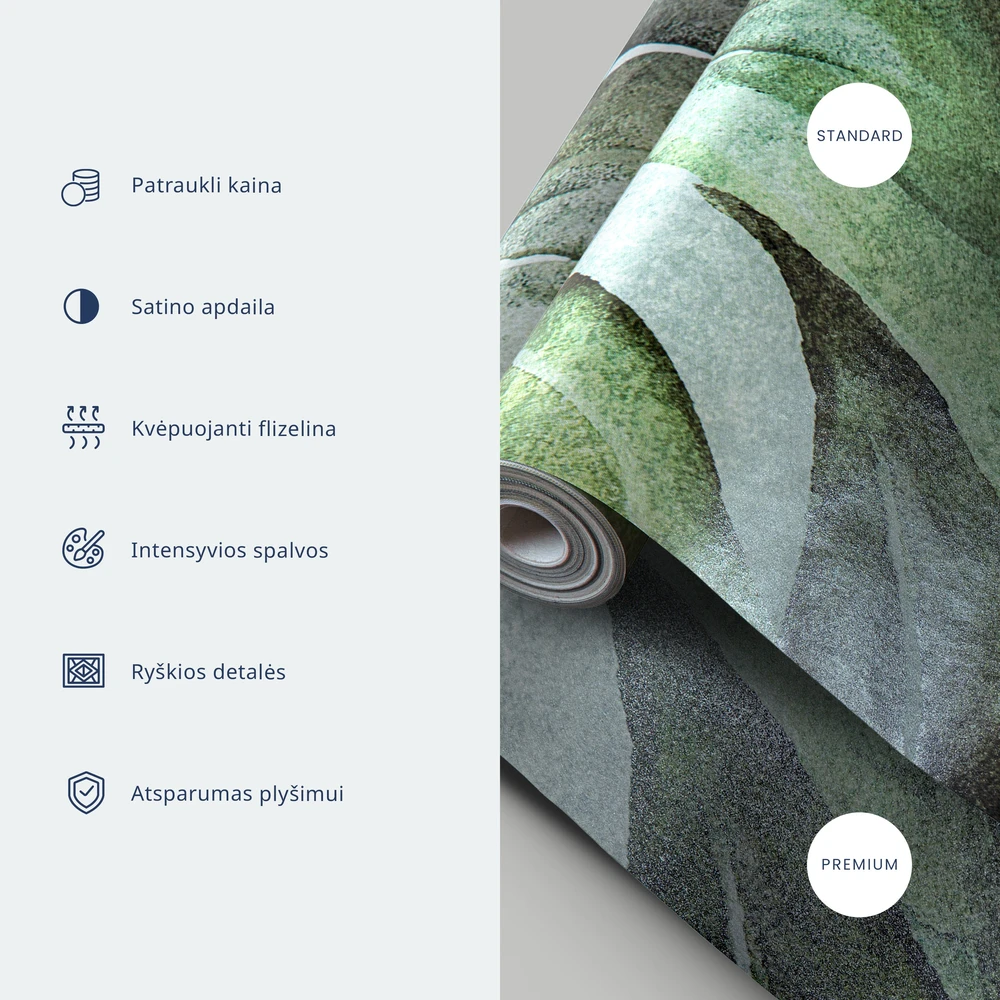 Fototapetai - Barokiniai ornamentai šviesiuose kreminės ir mėlynos tonuose
