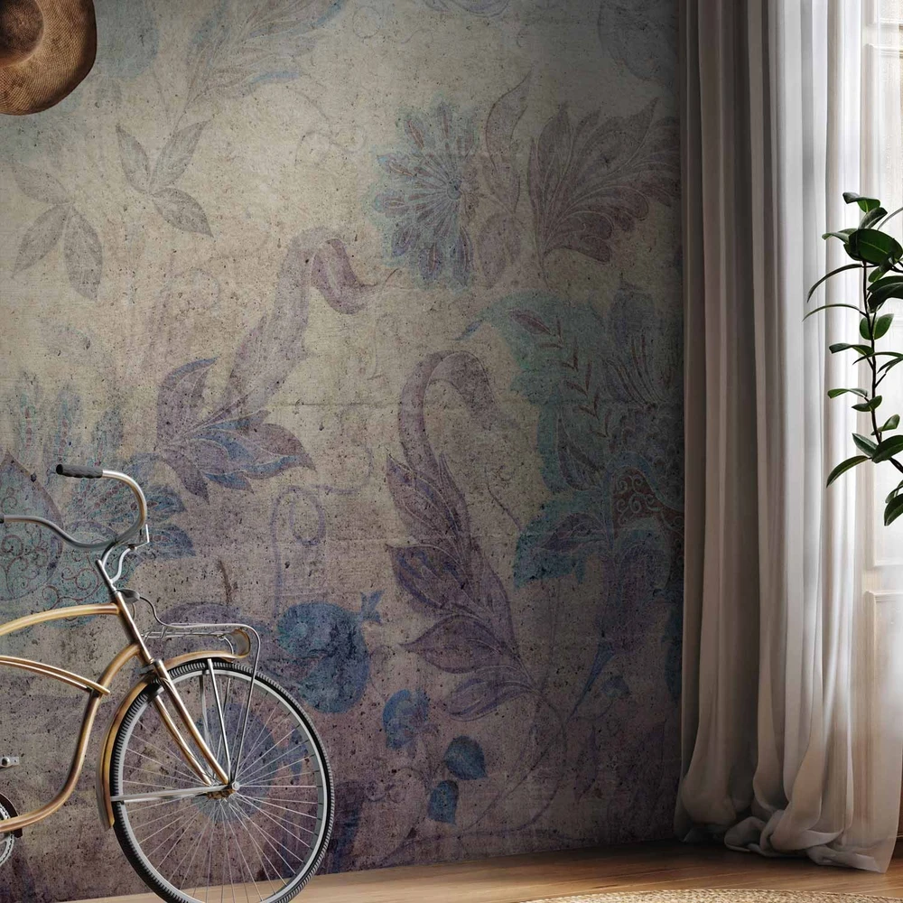 Fototapetai - Gėlių dekoracijos vintažiniai ornamentai