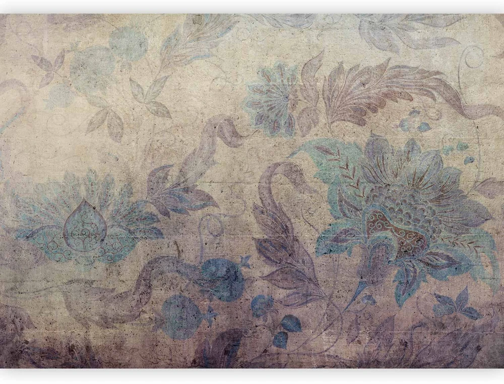 Fototapetai - Gėlių dekoracijos vintažiniai ornamentai