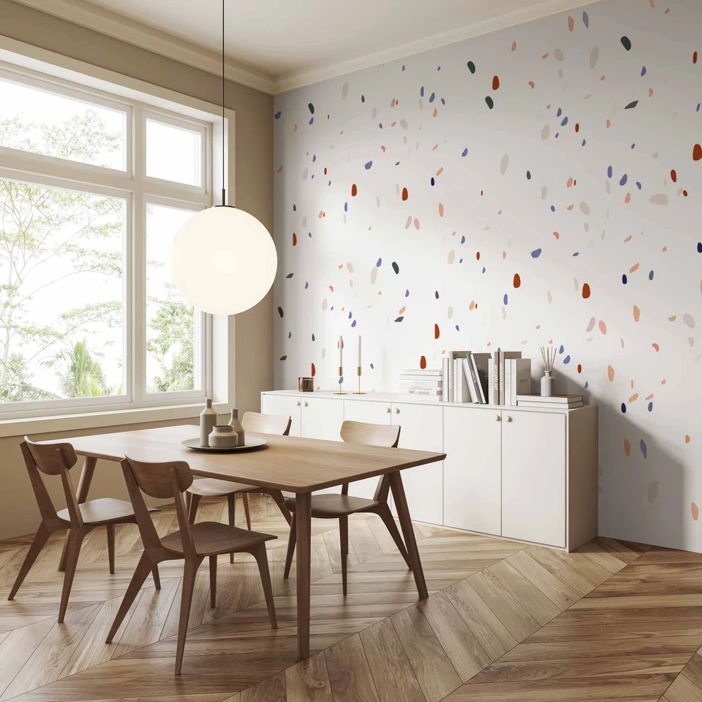 Fototapetai - Klasikinis terrazzo baltame fone