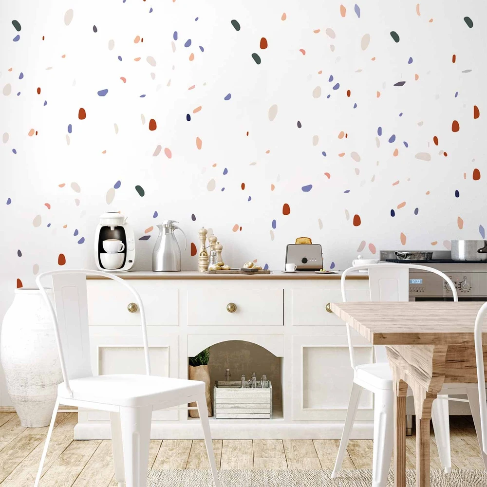 Fototapetai - Klasikinis terrazzo baltame fone