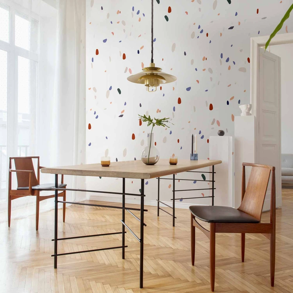 Fototapetai - Klasikinis terrazzo baltame fone